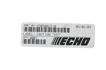 New OEM Echo X505002310 Caution Hot Label NOS
