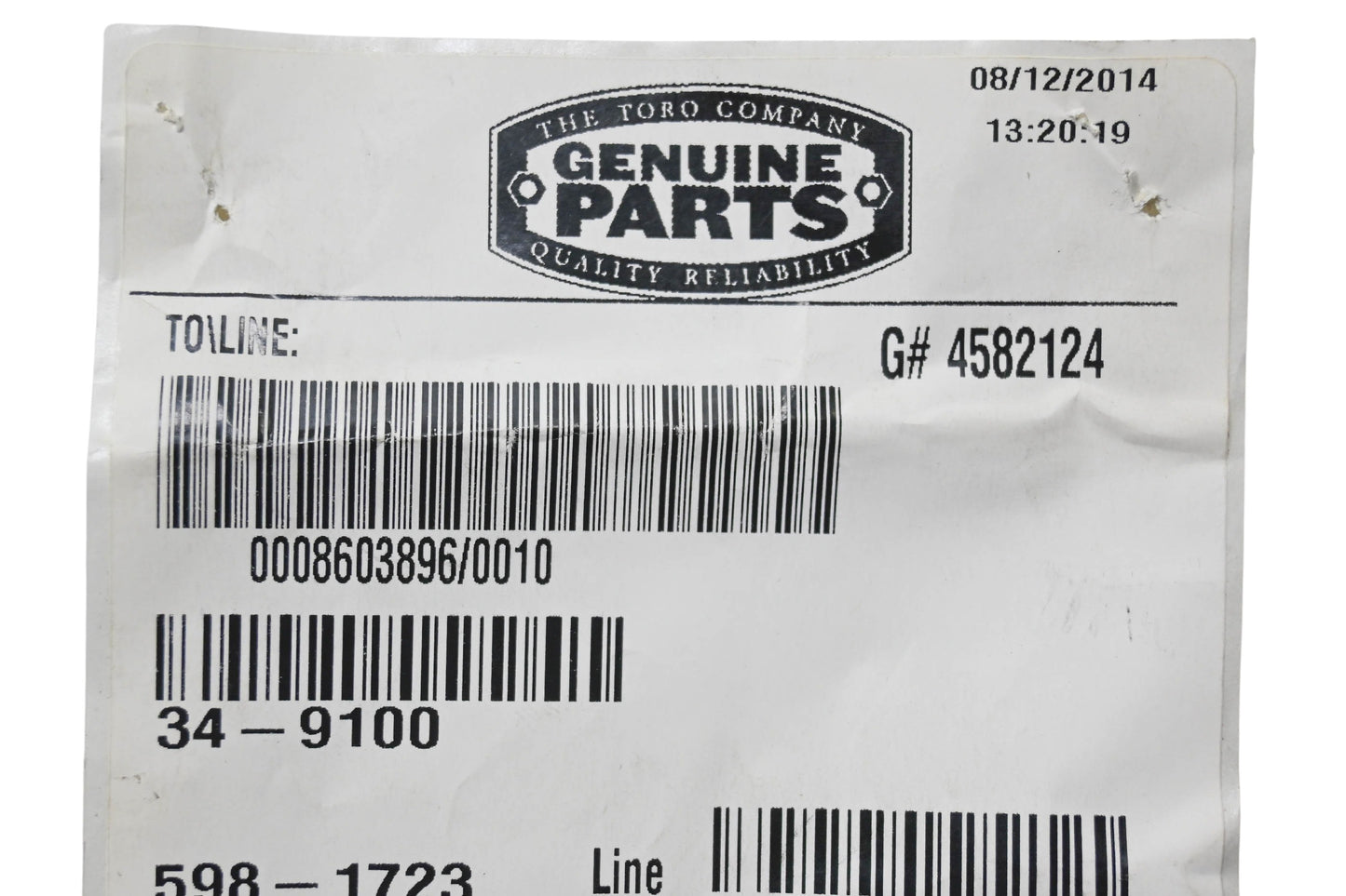 Toro 34-9100 Driver Detent NOS