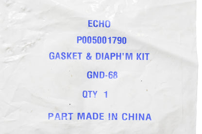 New OEM Echo P005001790, GND-68 Gasket & Diaphragm Kit NOS