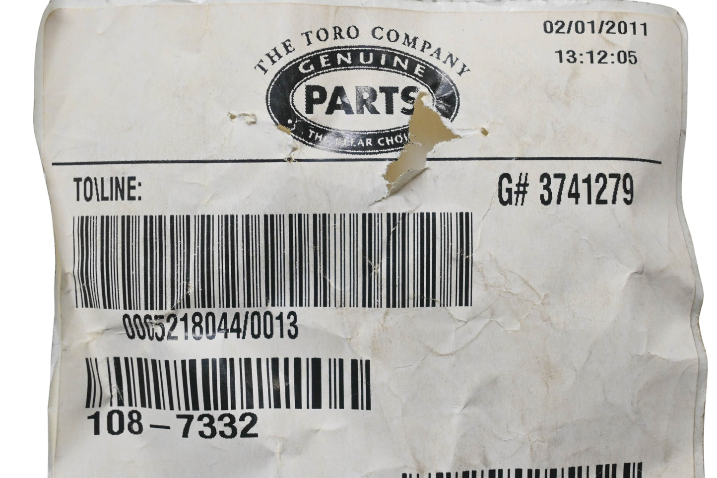 Toro 108-7332 Torsion Spring NOS