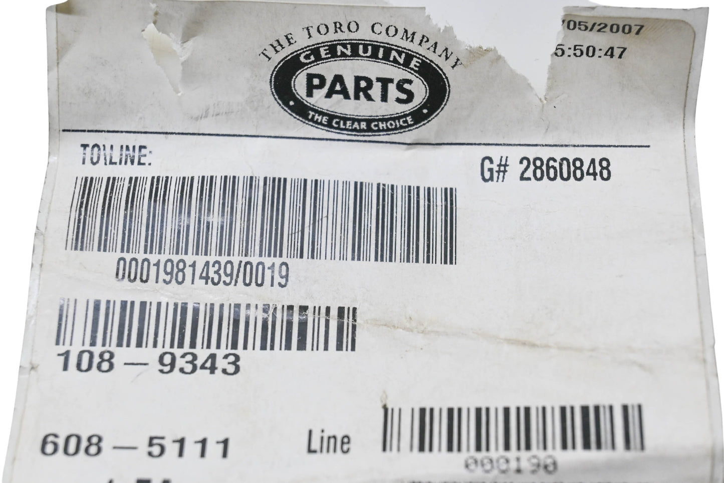 Toro 108-9343 Rear Pivot Arm NOS