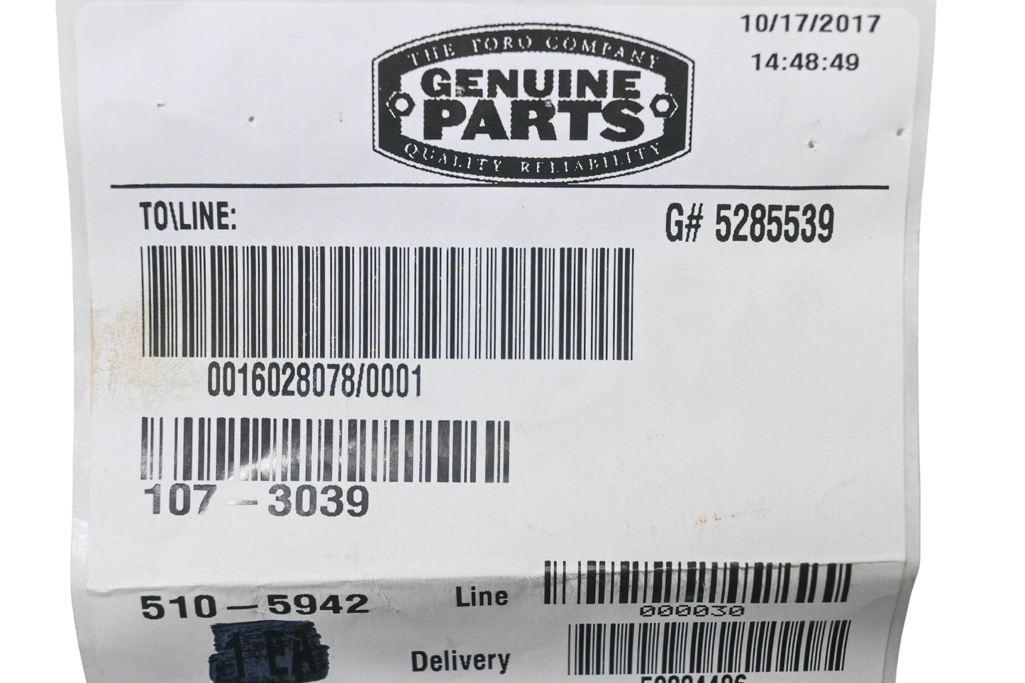 Toro 107-3039 Linchpin NOS
