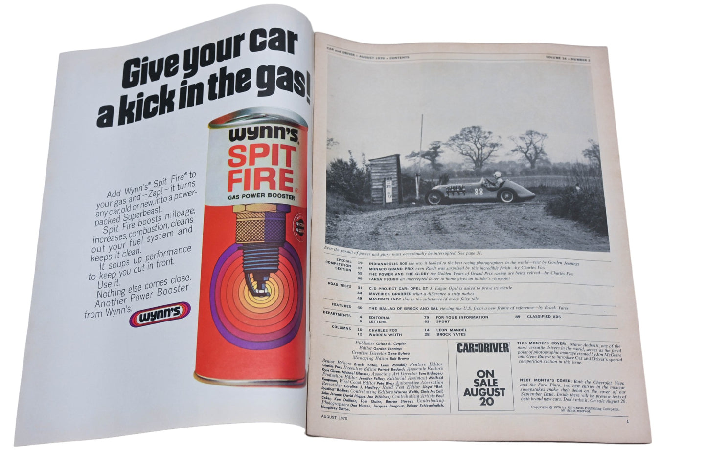 Car And Driver MD038-34 August 1970 Magazine