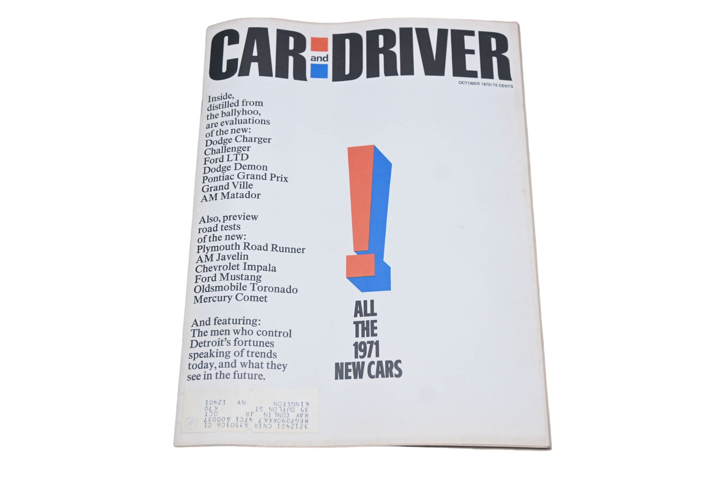 Car And Driver MD038-35 October 1970 Magazine