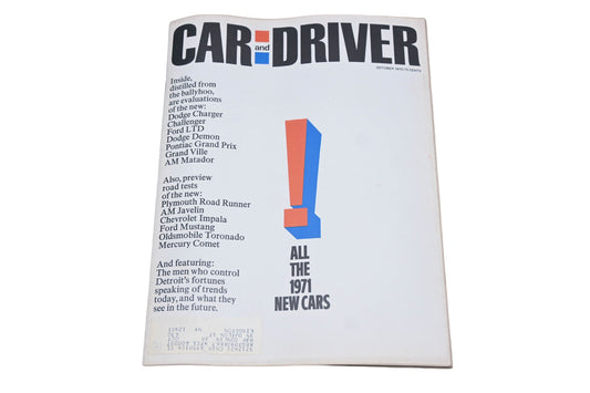 Car And Driver MD038-35 October 1970 Magazine