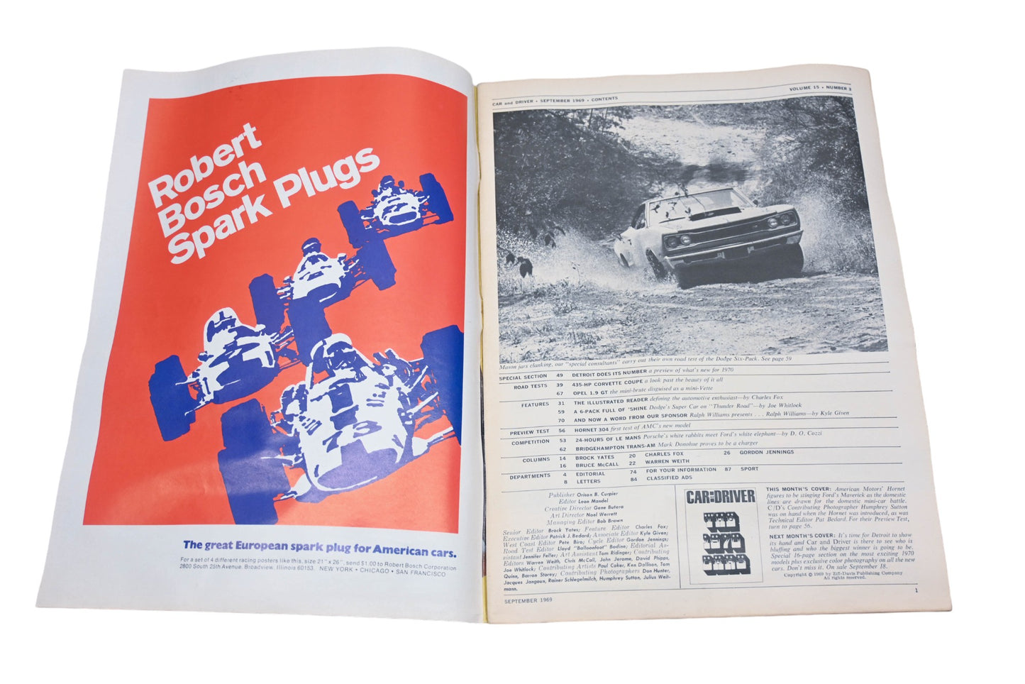 Car And Driver MD038-38 September 1969 Magazine