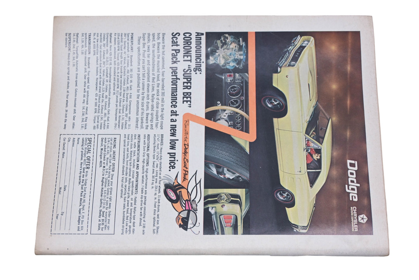 Car And Driver MD038-42 March 1968 Magazine