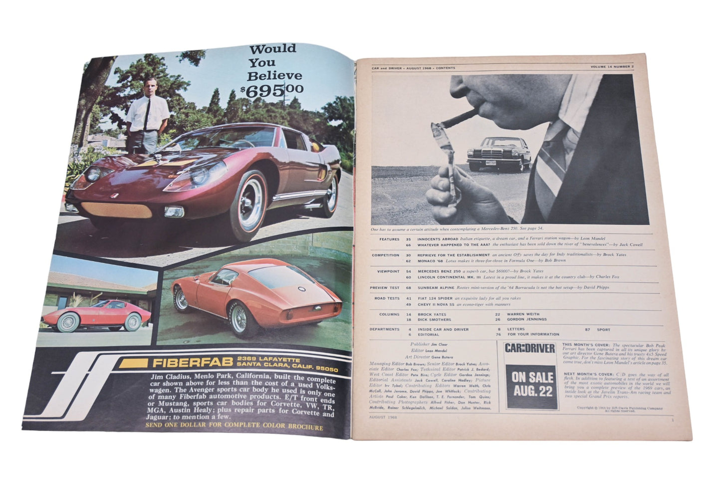 Car And Driver MD038-46 August 1968 Magazine