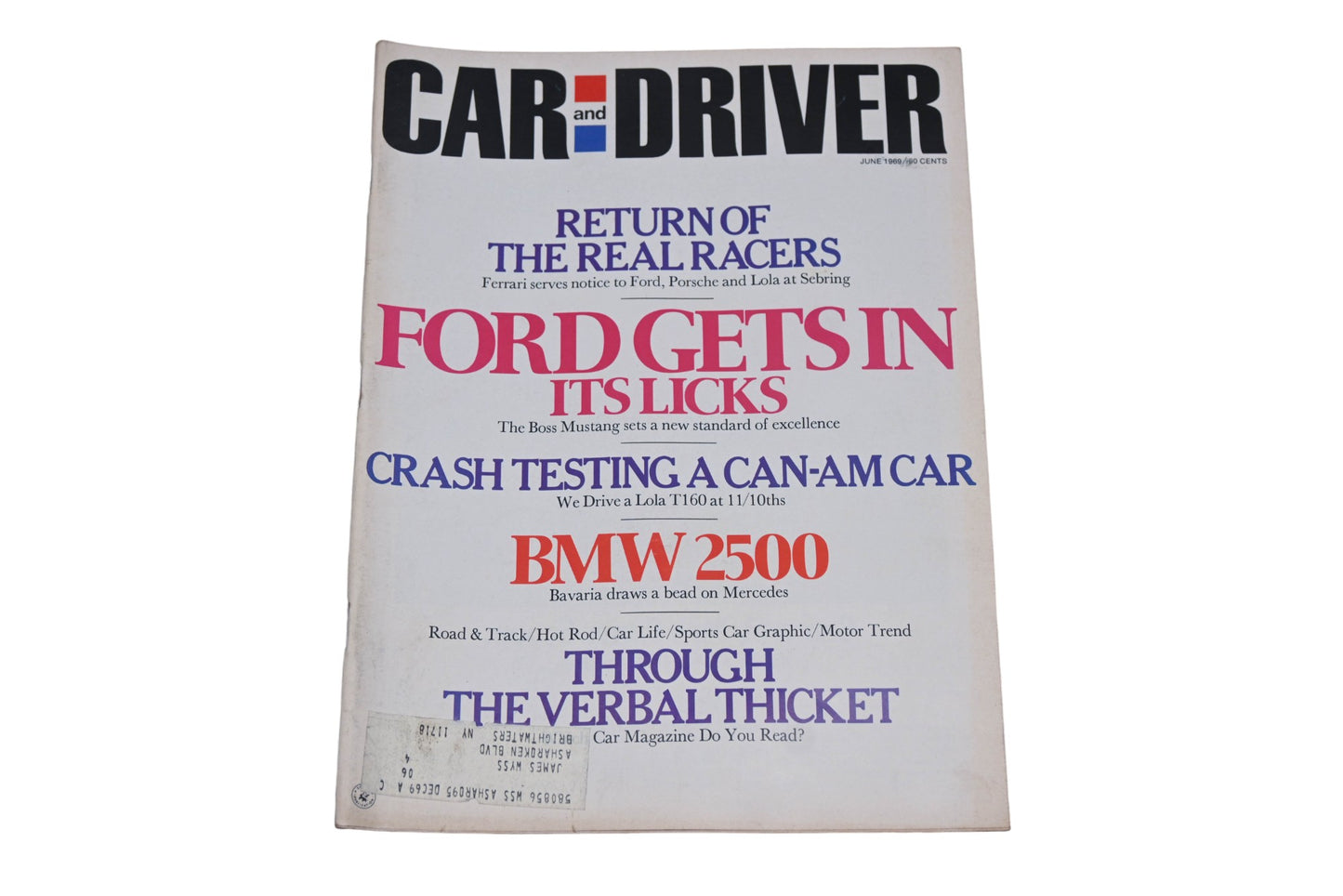 Car And Driver MD038-54 June 1969 Magazine