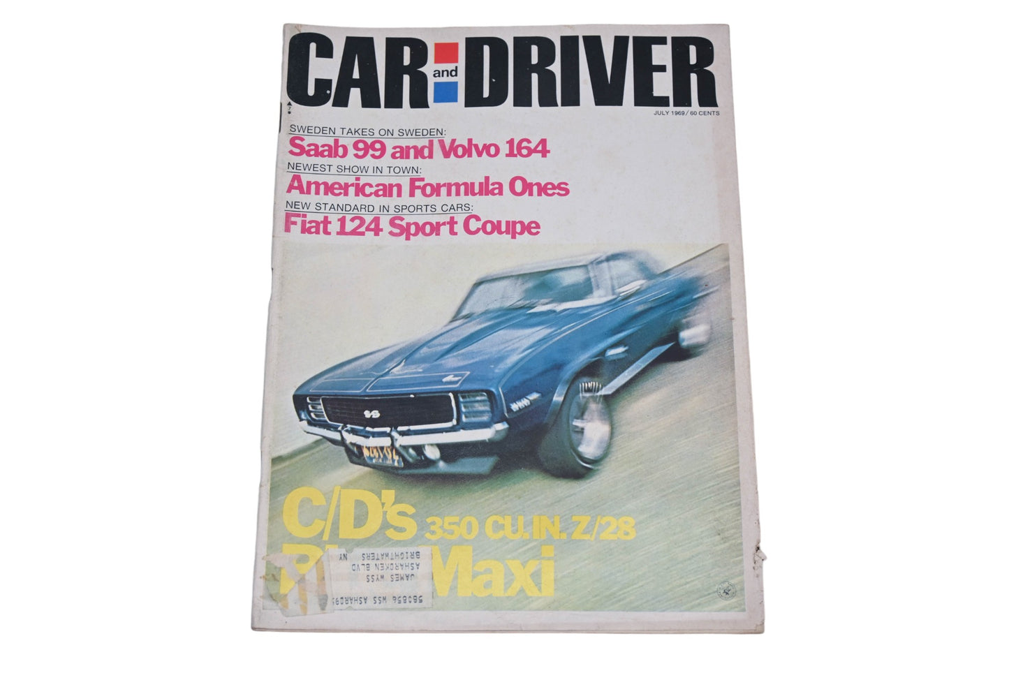 Car And Driver MD038-55 July 1969 Magazine