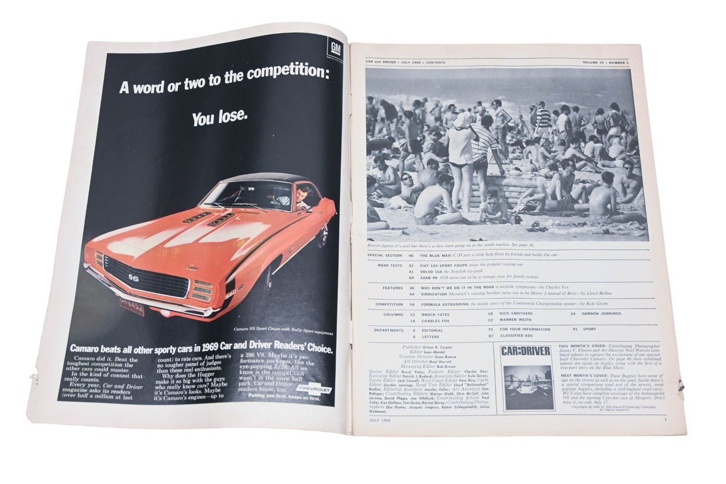 Car And Driver MD038-55 July 1969 Magazine