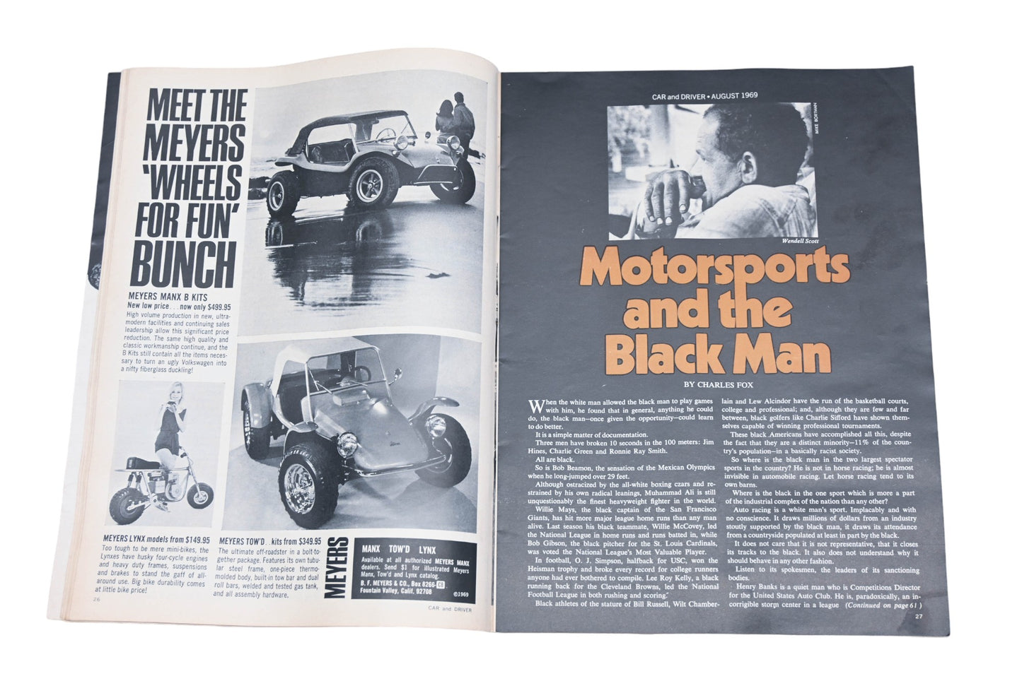 Car And Driver MD038-56 August 1969 Magazine