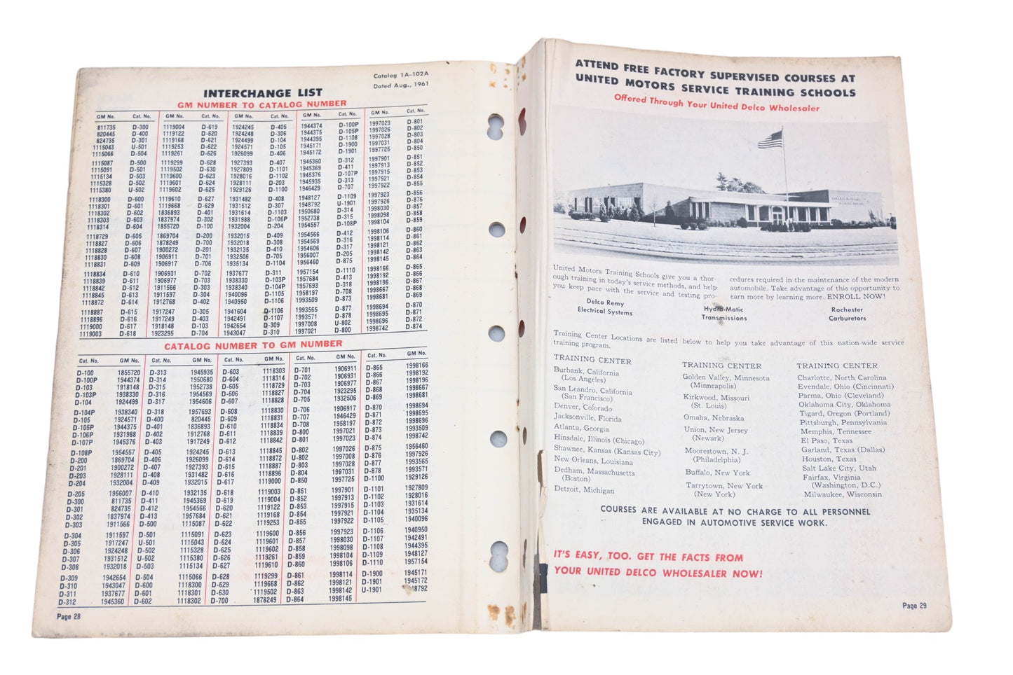 Delco Remy 1A-102A 1961 Truck Parts Supplement Catalog