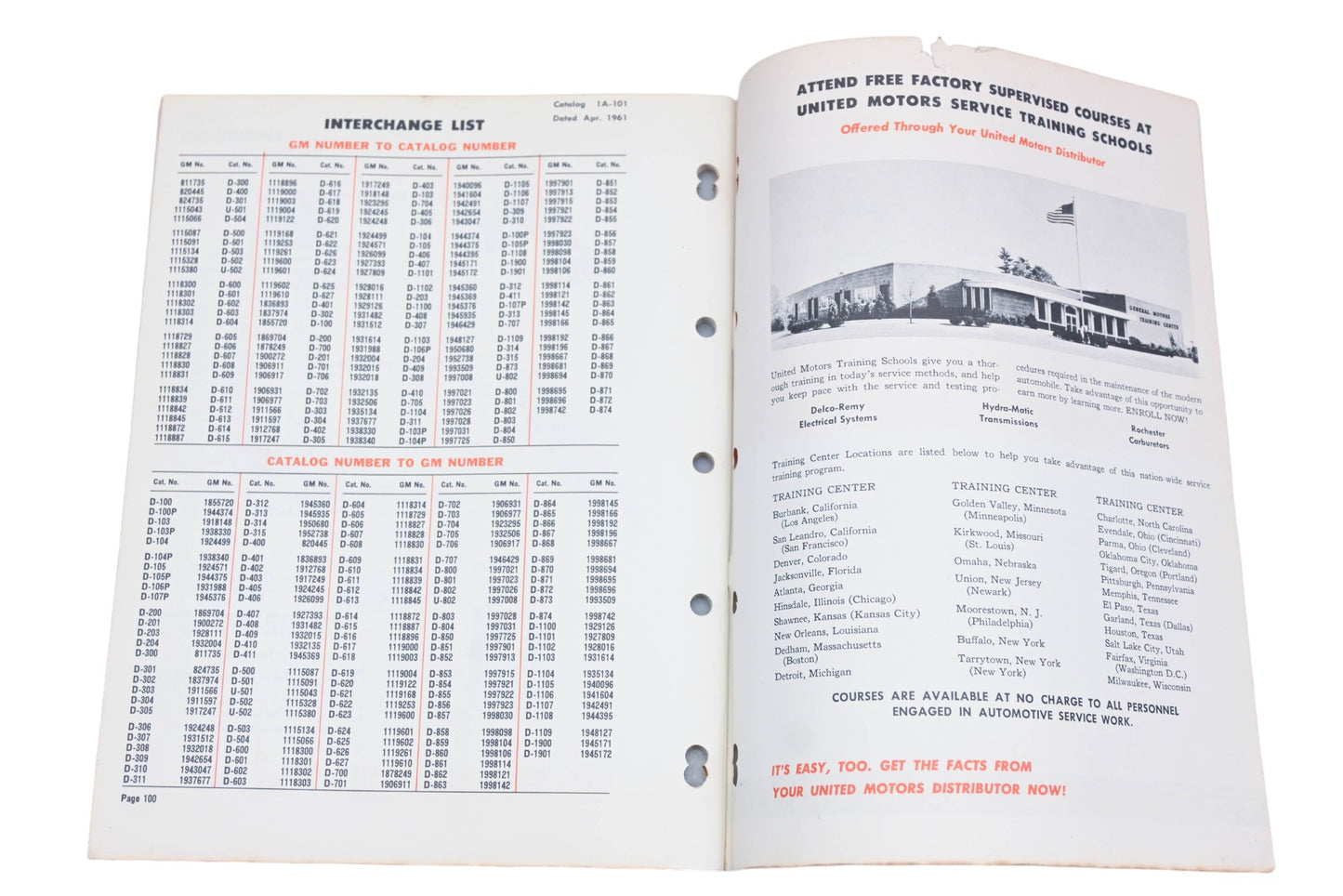 Delco Remy 1A-101 1961 Farm Equipment Parts Catalog