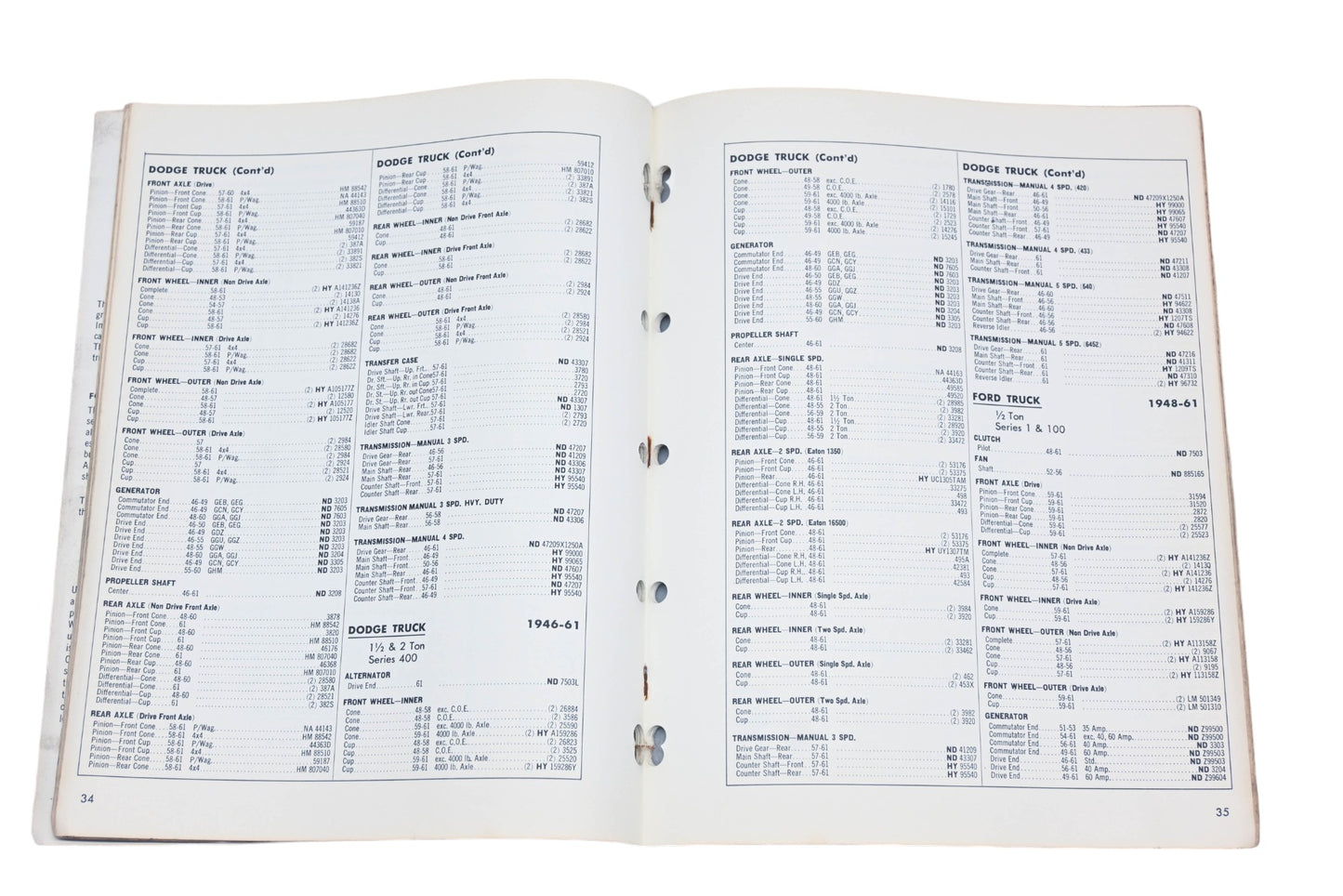 Delco Remy 2A-100 1961 Anti-Friction Bearings Catalog
