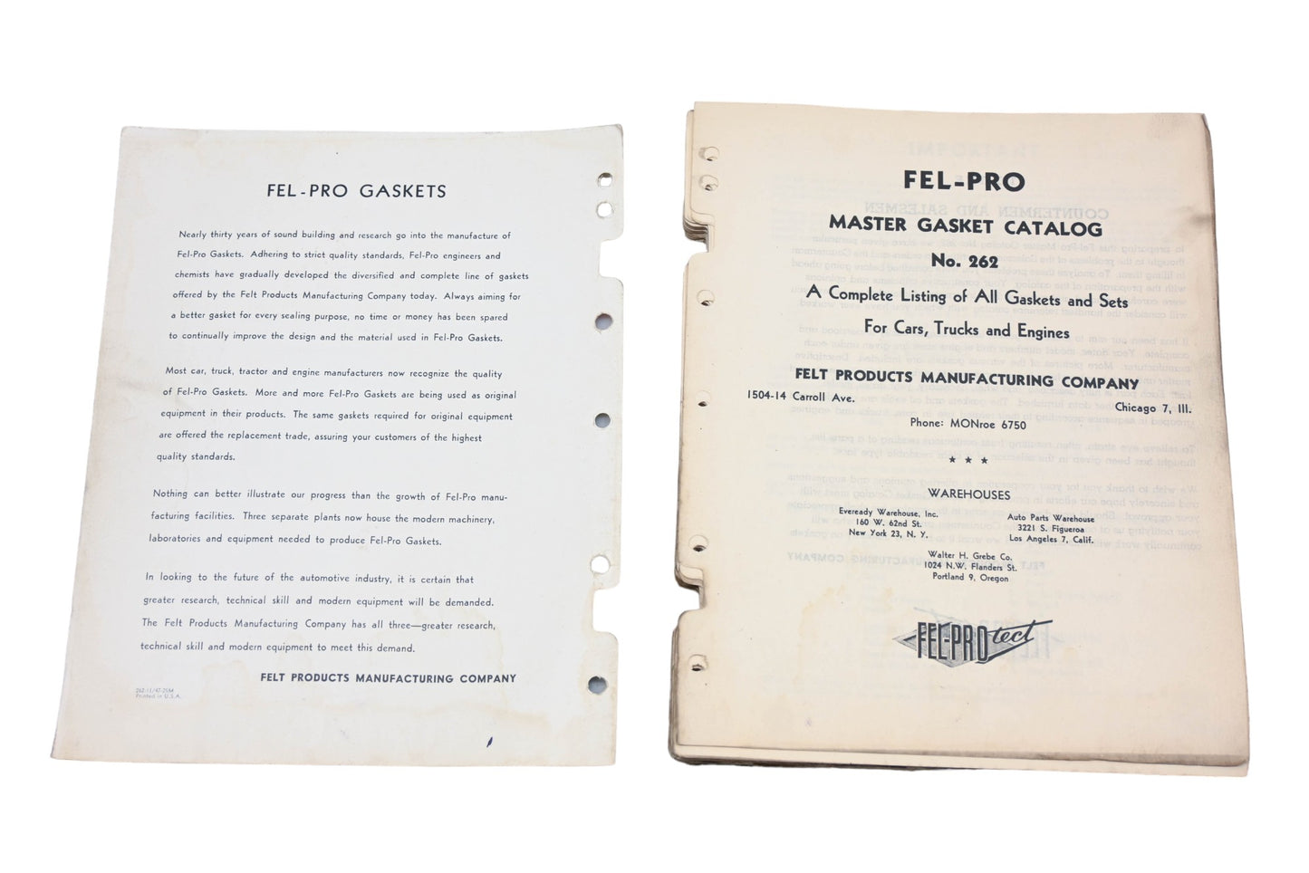 Fel-Pro 262-11, 47-25M No.262 1947 Master Gasket Catalog