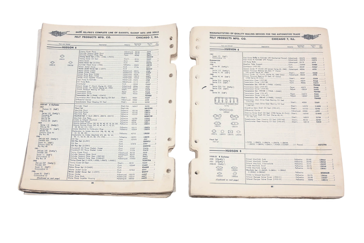 Fel-Pro 262-11, 47-25M No.262 1947 Master Gasket Catalog