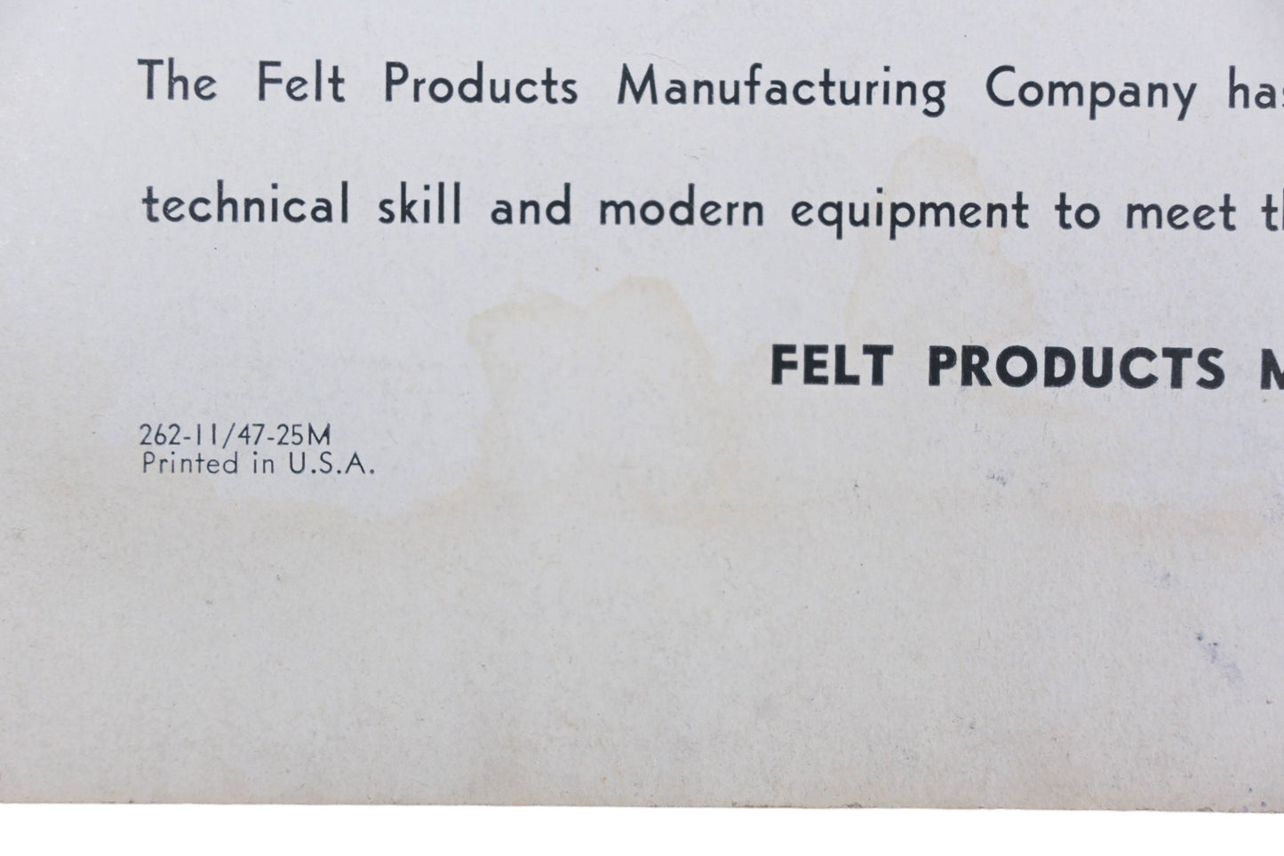 Fel-Pro 262-11, 47-25M No.262 1947 Master Gasket Catalog
