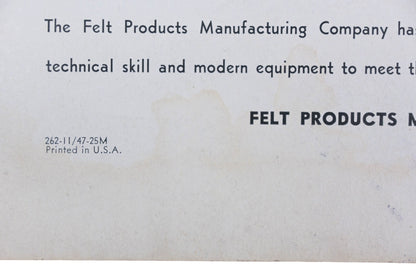 Fel-Pro 262-11, 47-25M No.262 1947 Master Gasket Catalog