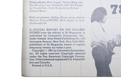 US IND-36715 1981 "Rolling Stones" Special Edition Magazine