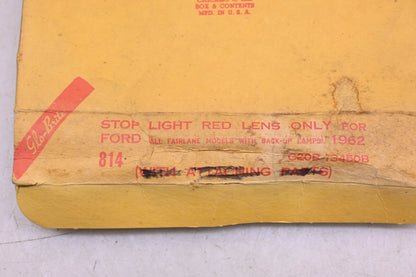 Glo-Brite 814, C20B-13450B, TMC-745 Red Taillight Lens NOS