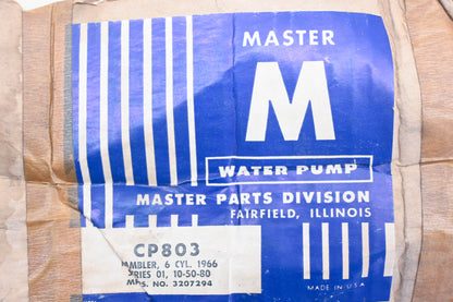 Master Parts CP803, 3207294, 8974-1 Water Pump Kit NOS