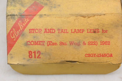 Glo-Brite 812, C2GY-43450A, TMC-743 Red Taillight Lens NOS