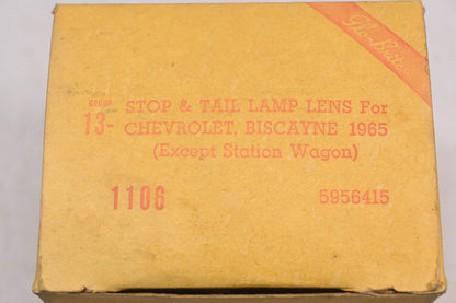 Glo-Brite 1106, 5956415, TMC-205 Red Taillight Lens NOS