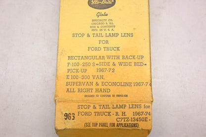 Glo-Brite 963, C7TZ-13450E, TMC-2214 Righthand Taillight Lens NOS