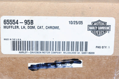 New OEM Harley-Davidson 65554-95B Lefthand Chrome Muffler NOS