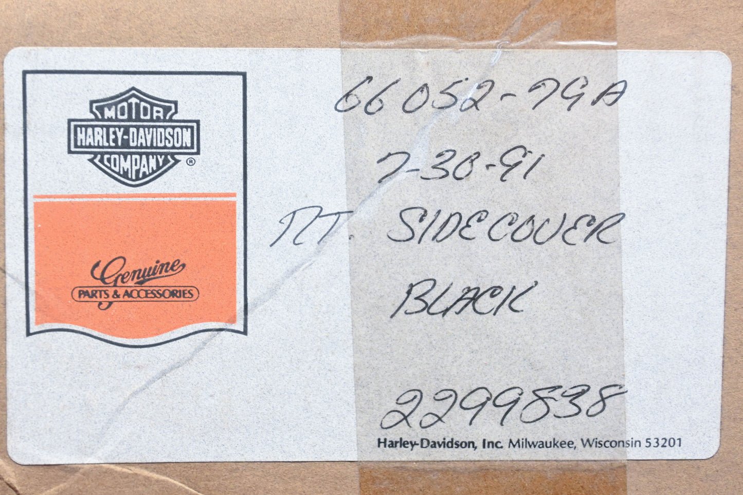 New OEM Harley-Davidson 66052-79A Black Righthand Side Panel NOS