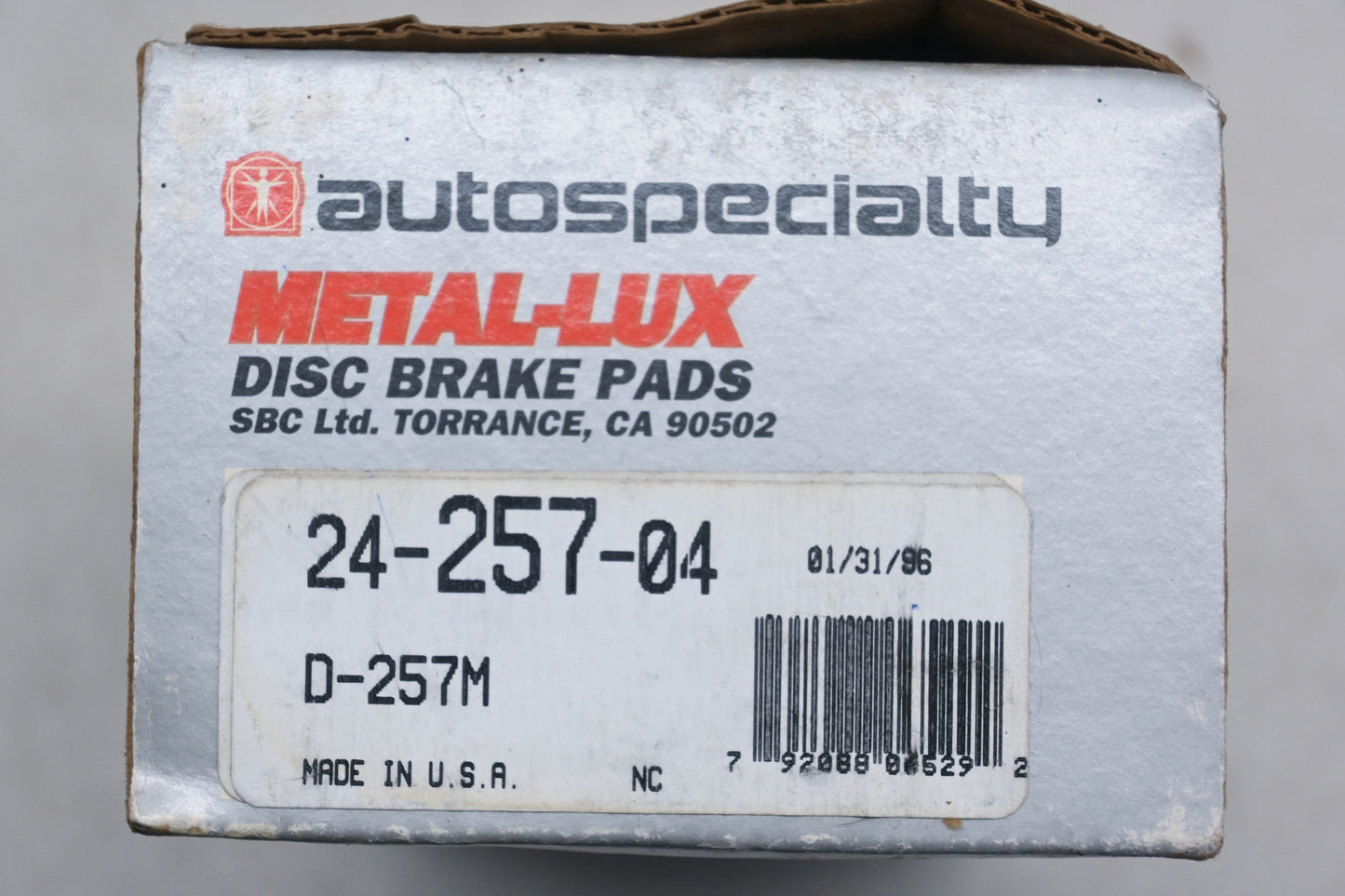 Autospecialty 24-257-04, D-257M Metal-Lux Disc Brake Pad Kit NOS