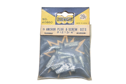 Globemaster 40860 12 x /3/4" Anchor Plug & Screws Qty 5 NOS