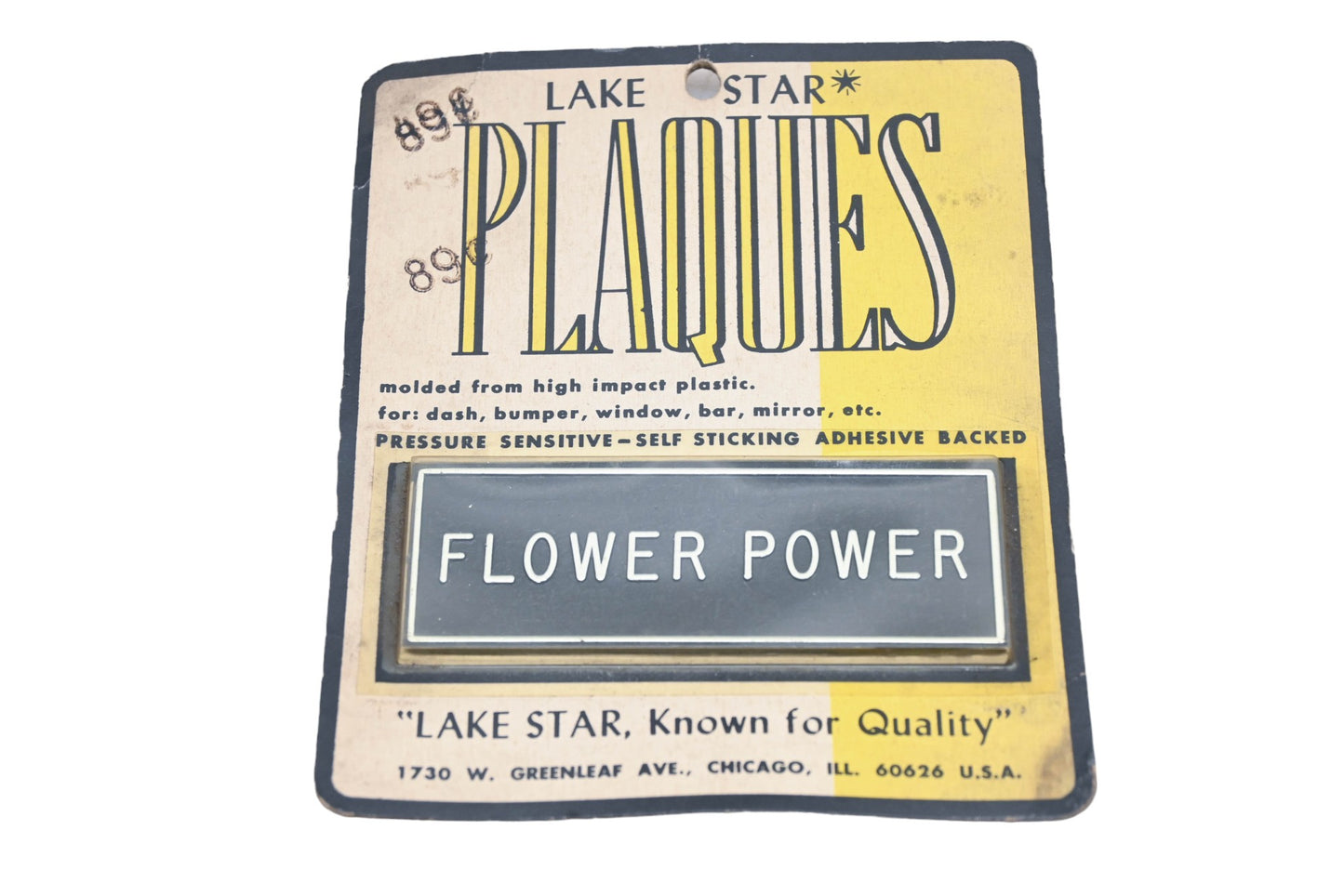 Lake Star AU031-18 Flower Power 1-5/16" x 3-15/16" Plaque NOS
