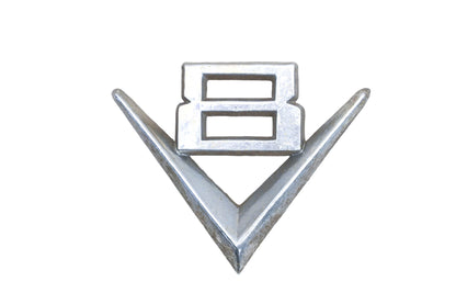 OEM Ford AZ018-19 Stainless Steel V8 Hood Emblem