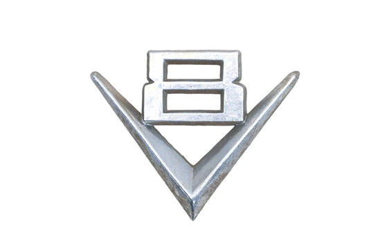 OEM Ford AZ018-19 Stainless Steel V8 Hood Emblem