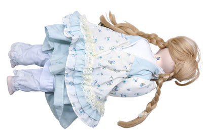 Brinn's BC005-12 1986 Yvette Porcelain Doll Blond Braids Blue Eyes 15" Tall
