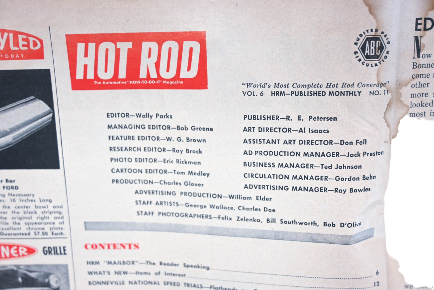 Hot Rod WC034-29 November 1953 Magazine