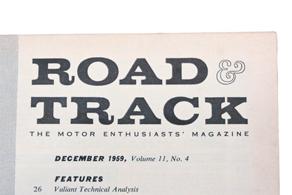 Road & Track WT008-17 December 1959 Magazine