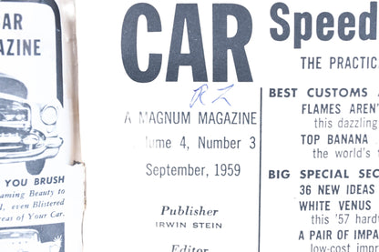 Car Speed And Style RO013-23 September 1959 Magazine