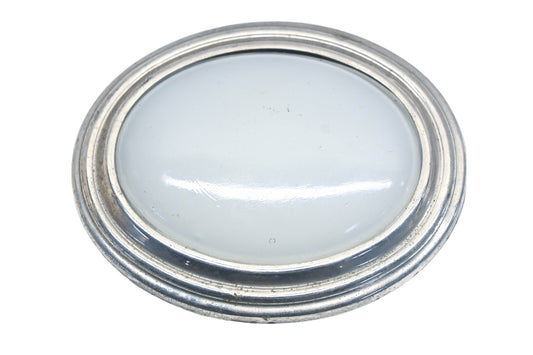 Aftermarket MQ021-8 Oval 4-5/8" x 3-7/8" Milk Glass Dome Light & Bezel
