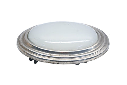 Aftermarket MQ021-8 Oval 4-5/8" x 3-7/8" Milk Glass Dome Light & Bezel