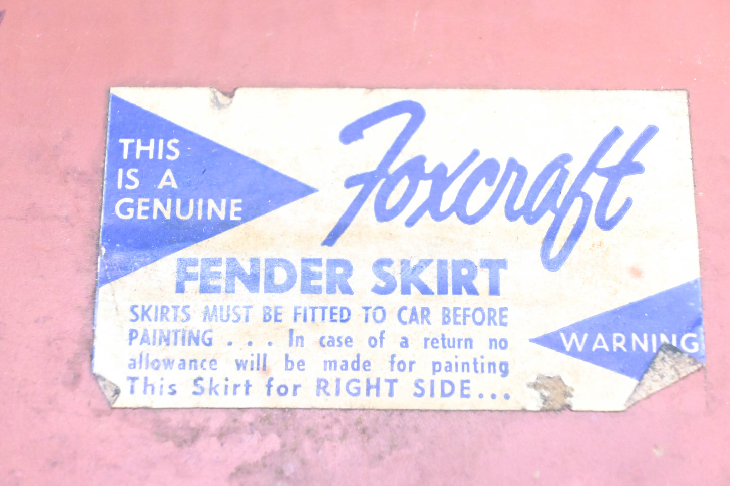 Foxcraft FWS-62 1962 Ford Fender Skirt Kit NOS