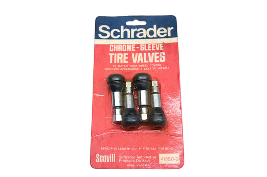 Schrader 413SC-D Chrome Sleeve Tire Valve Kit NOS