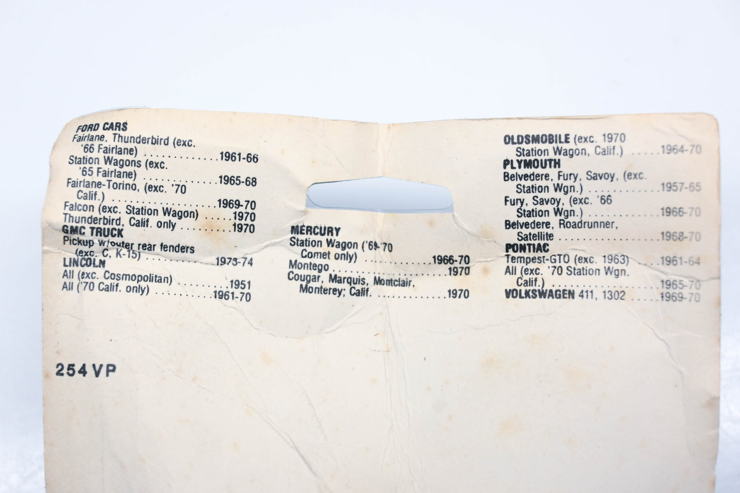 REX 254VP Locking Gas Cap NOS
