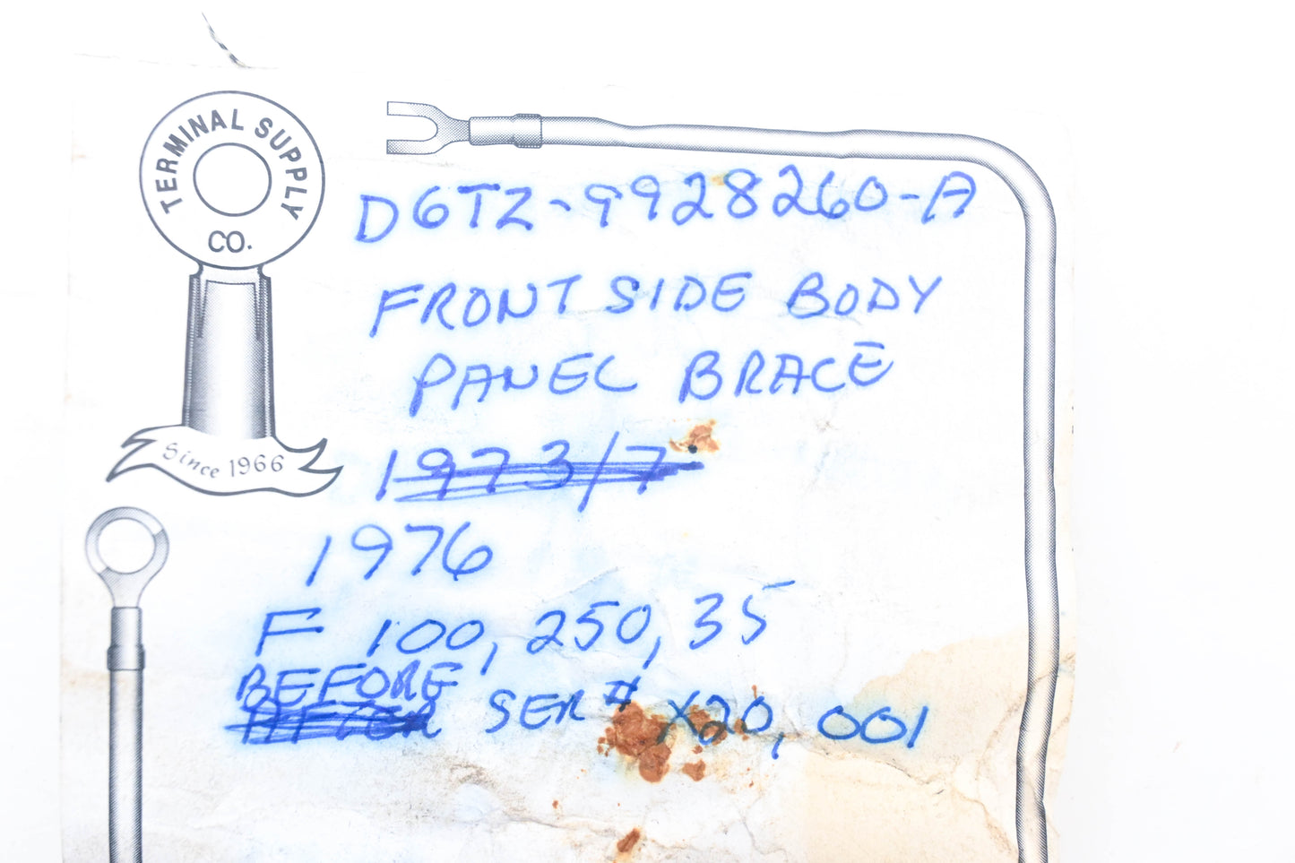 New OEM Ford D6TZ-9928260-A Front Body Panel Brace NOS
