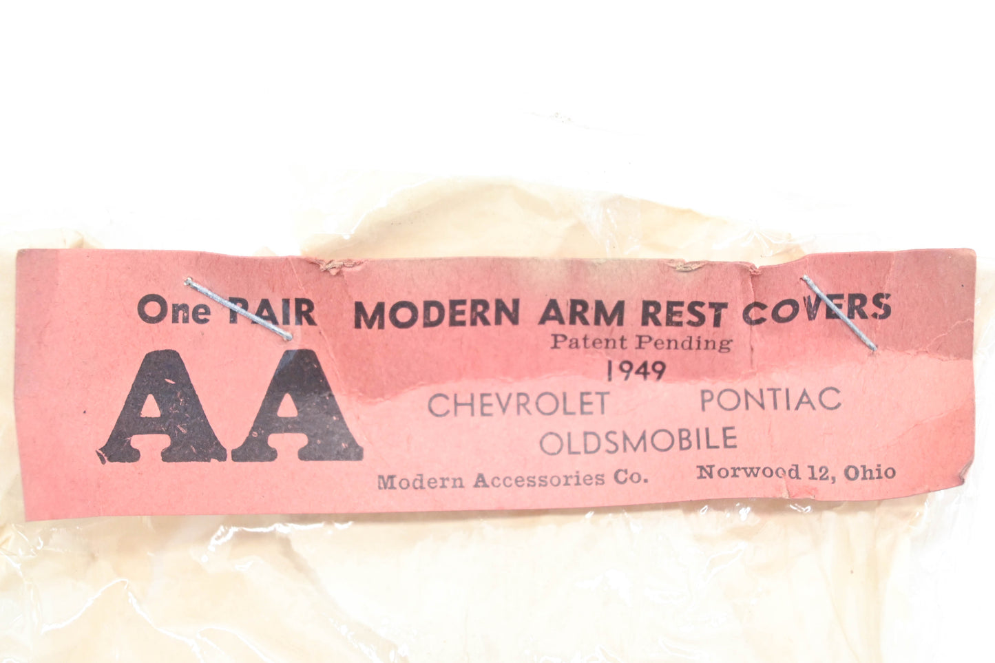 Modern AA Brown 1949 Chevrolet Oldsmobile Pontiac Arm Rest Covers NOS