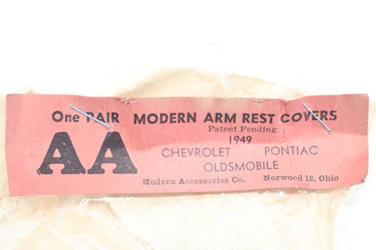 Modern AA Brown 1949 Chevrolet Oldsmobile Pontiac Arm Rest Covers NOS