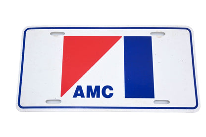 AMC MQ027-6 White Plastic License Plate Tag NOS
