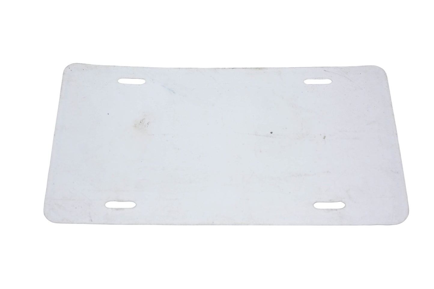AMC MQ027-6 White Plastic License Plate Tag NOS